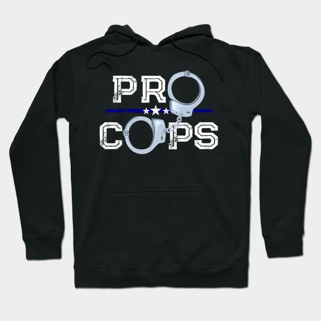 Pro Cops Blue Line Handcuffs Police Hoodie by shirtontour